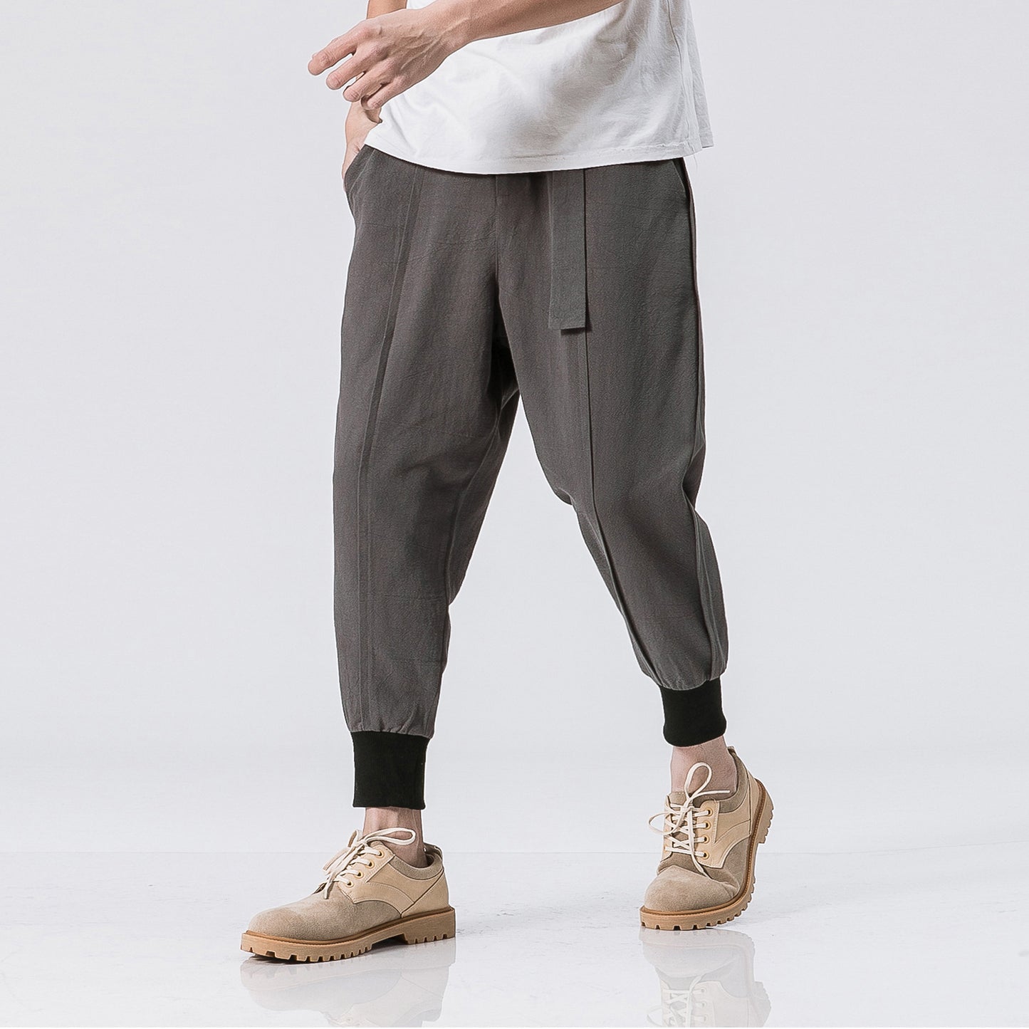 Japanese cotton and linen beam pants