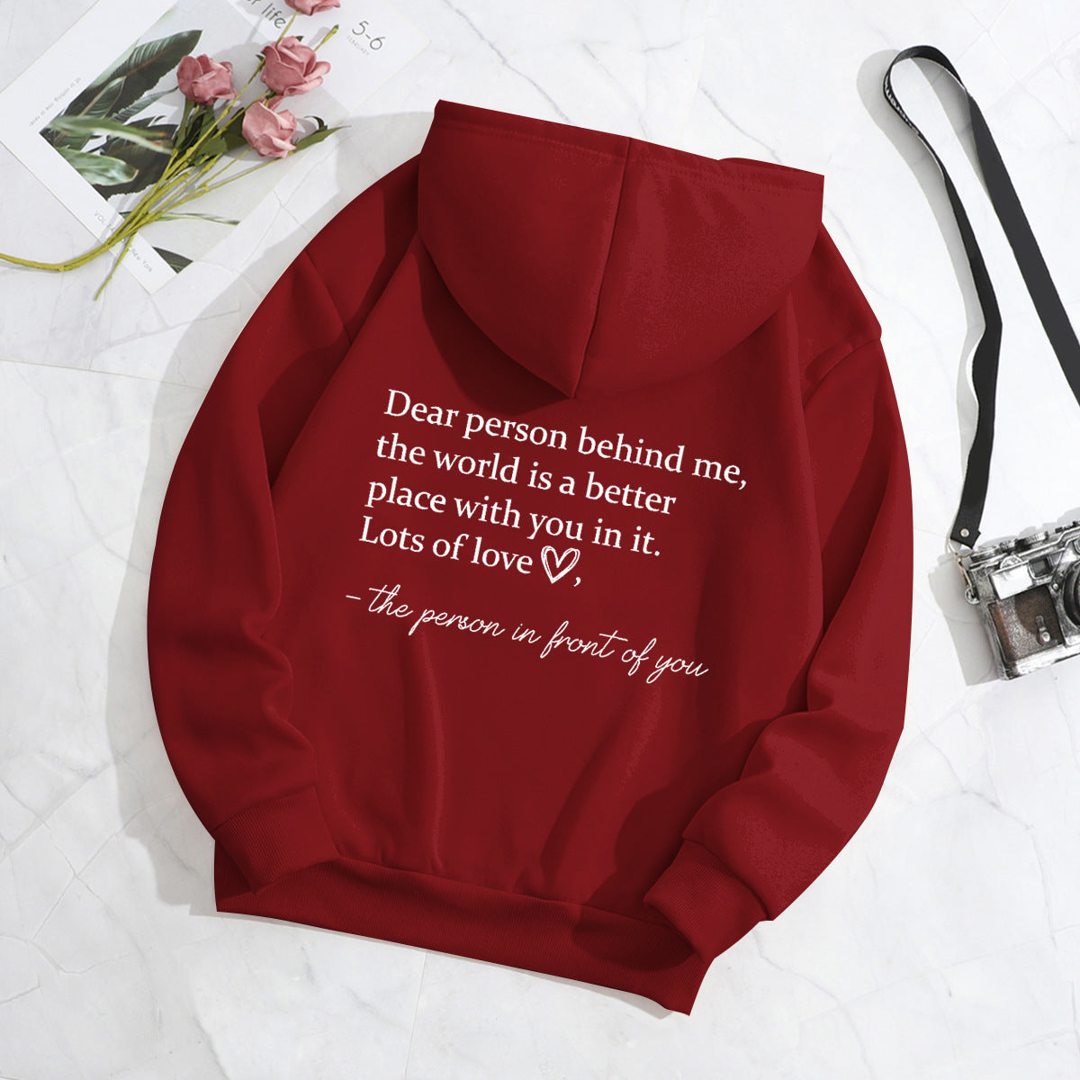 Dear Person Behind Me Hoodie Plain Letter Sweater