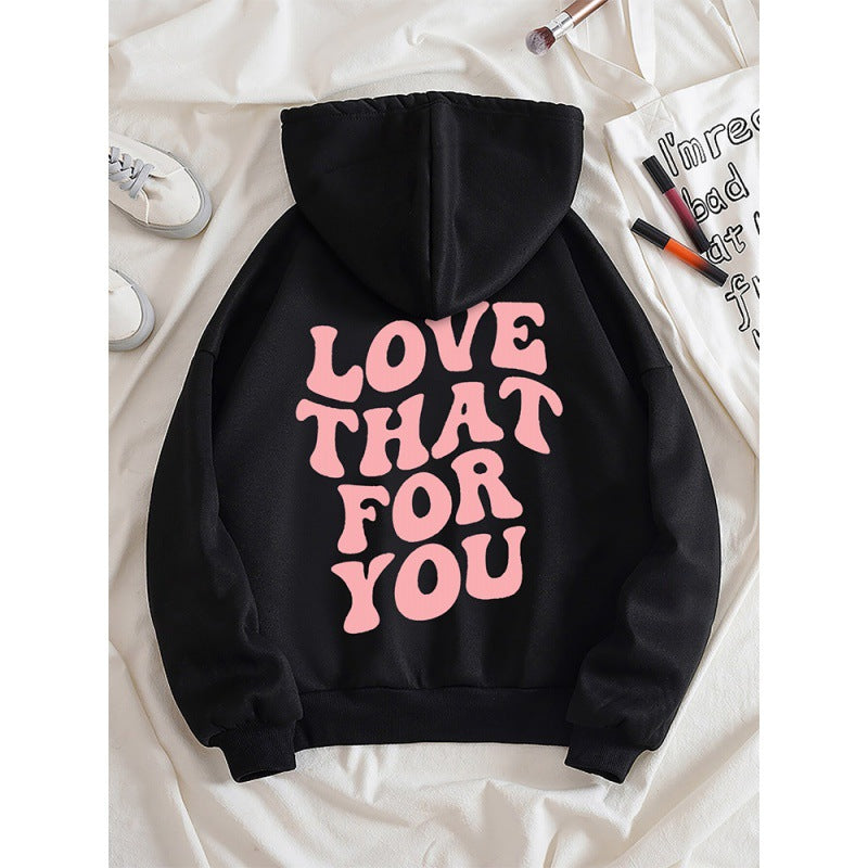 Men's And Women's Fashion Love That For You Back Letter Print Sweatshirt